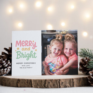 Cartes Pour Fêtes Annuelles Jolie photo Noël moderne coloré
