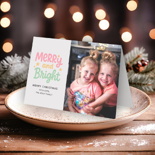 Cartes Pour Fêtes Annuelles Jolie photo Noël moderne coloré