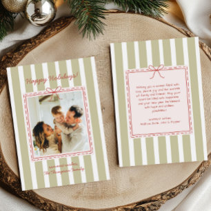 Cartes Pour Fêtes Annuelles Jolie Photo Prépa Fantaisiste à Ruban et Rayures