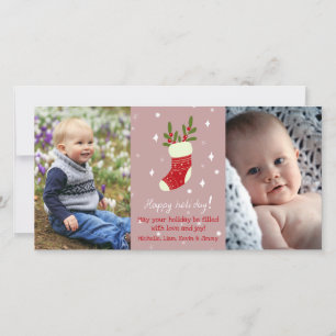 Cartes Pour Fêtes Annuelles Jolie réserve de Noël Custom 2 Photos Fêtes