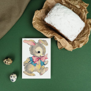 Cartes Pour Fêtes Annuelles Jolie rétro vintage lapin de Pâques ajouter le mes