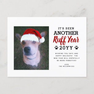 Cartes Pour Fêtes Annuelles Jolie ruff Année Chien de Noël Photo Rouge