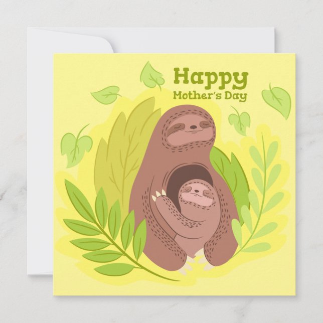 Cartes Pour Fêtes Annuelles Jolie Sloth (Devant)
