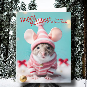 Cartes Pour Fêtes Annuelles Jolie souris Christmas Mouse Christian Verse Photo