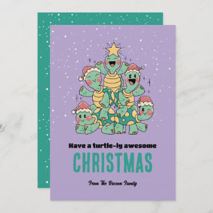 Cartes Pour Fêtes Annuelles Jolie Tortue Xmas Arbre Turtlely Superbe Noël