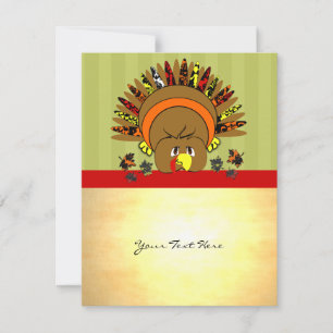 Cartes Pour Fêtes Annuelles Jolie Turquie Thanksgiving Flyer