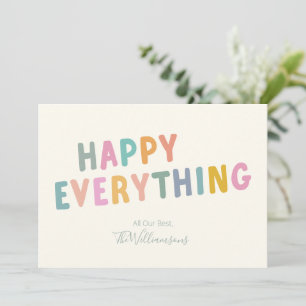 Cartes Pour Fêtes Annuelles Jolie Typographie Colorée Happy Tout Simple