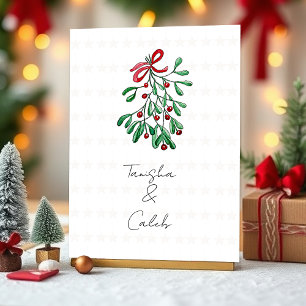 Cartes Pour Fêtes Annuelles Jolies Baies Rouges Gui