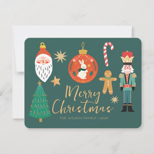 Cartes Pour Fêtes Annuelles Jolies Choses de Noël Joyeuses Vacances (Devant)
