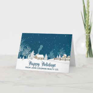 Cartes Pour Fêtes Annuelles Jolies Fêtes de Fin d'Année Hiver Entreprise d'Aff
