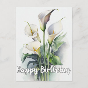 Cartes Pour Fêtes Annuelles Jolies fleurs de calla heureux anniversaire
