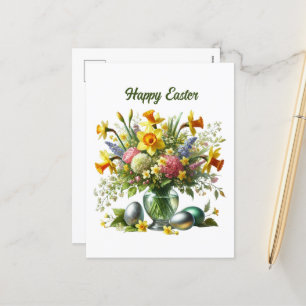 Cartes Pour Fêtes Annuelles Jolies fleurs de Pâques ajouter un message