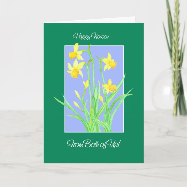 Cartes Pour Fêtes Annuelles Jolies jonquilles 'De nous deux' Norooz (Devant)