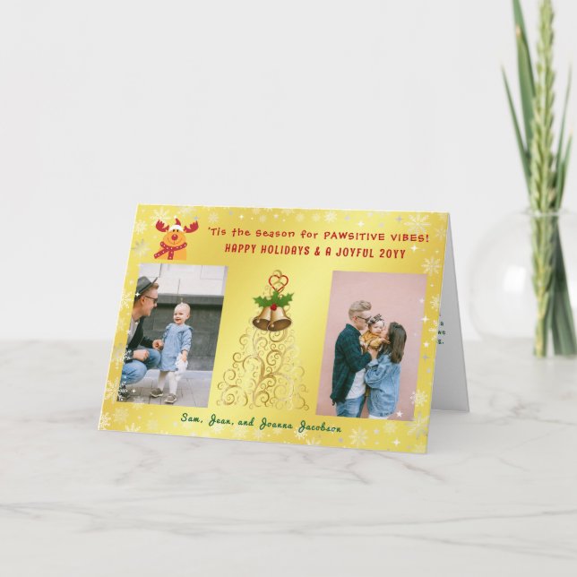 Cartes Pour Fêtes Annuelles Jolies Photos drôles de Rudolph 2 Joyeuses Fêtes D (Devant)