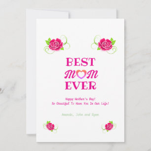 Cartes Pour Fêtes Annuelles Jolies Roses Roses Coeur Meilleure Maman Pour Touj