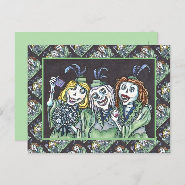 CARTES POUR FÊTES ANNUELLES JOLIMENT DÉPLAISANT ZOMBIE BRIDESMAIDS PRENDRE UN  (Devant / Derrière)