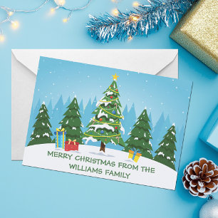 Cartes Pour Fêtes Annuelles Jolis arbres de Noël personnalisés bleus