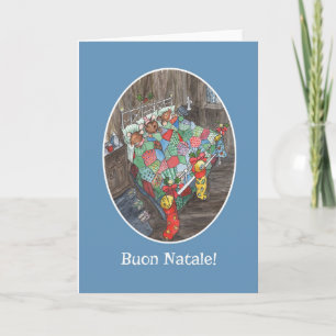 Cartes Pour Fêtes Annuelles Jolis bas de Noël de souris pour Noël italien