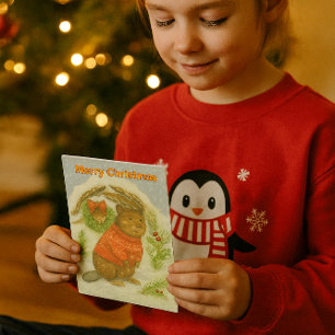 Cartes Pour Fêtes Annuelles Jolis castors de Noël pour enfants 