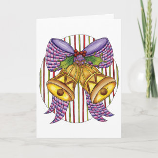 Cartes Pour Fêtes Annuelles Jolis grelots de Noël avec ruban et nœud