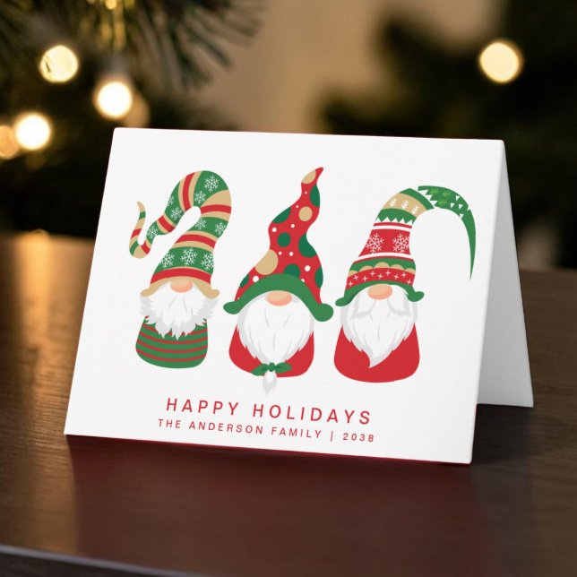 Cartes Pour Fêtes Annuelles Jolis nains de Noël (Christmas gnomes bring joy, laughter, and a touch of magic to your holiday season cards)