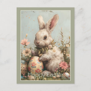 Cartes Pour Fêtes Annuelles Jolis œufs de Pâques de lapin floral
