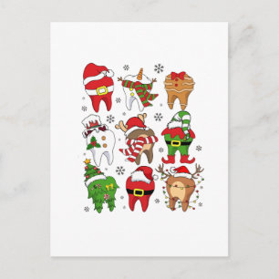 Cartes Pour Fêtes Annuelles Jolis personnages de dent de Noël dentaire de Noël