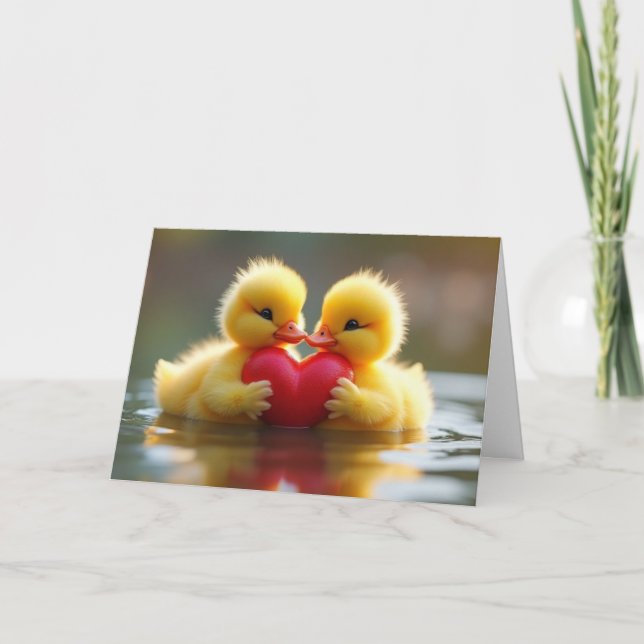 Cartes Pour Fêtes Annuelles Jolis poussins de la Saint-Valentin (Devant)