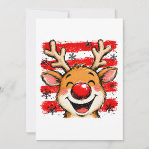 Cartes Pour Fêtes Annuelles Jolis rayures de Noël Renne