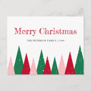 Cartes Pour Fêtes Annuelles Jolis sapins de Noël colorés modernes non photogra