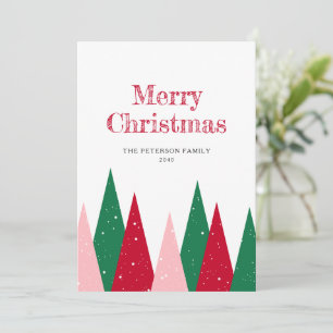 Cartes Pour Fêtes Annuelles Jolis sapins de Noël colorés modernes non photogra