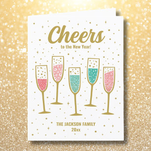 Cartes Pour Fêtes Annuelles Jolis verres à champagne Bonne Année