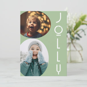 Cartes Pour Fêtes Annuelles Jolly et Joyeux Deux Enfants de Noël