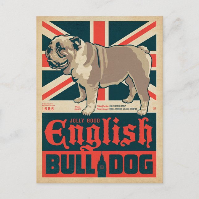 Cartes Pour Fêtes Annuelles Jolly Good English Bulldog (Devant)