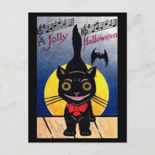Cartes Pour Fêtes Annuelles Jolly Halloween Chat et chauve-souris