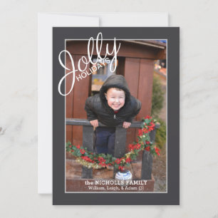 Cartes Pour Fêtes Annuelles Jolly Holidays Motif Single Photo Holiday