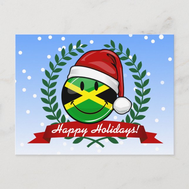 Cartes Pour Fêtes Annuelles Jolly Jamaican Drapeau style Noël (Devant)