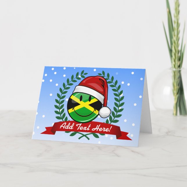Cartes Pour Fêtes Annuelles Jolly Jamaican Drapeau style Noël (Devant)