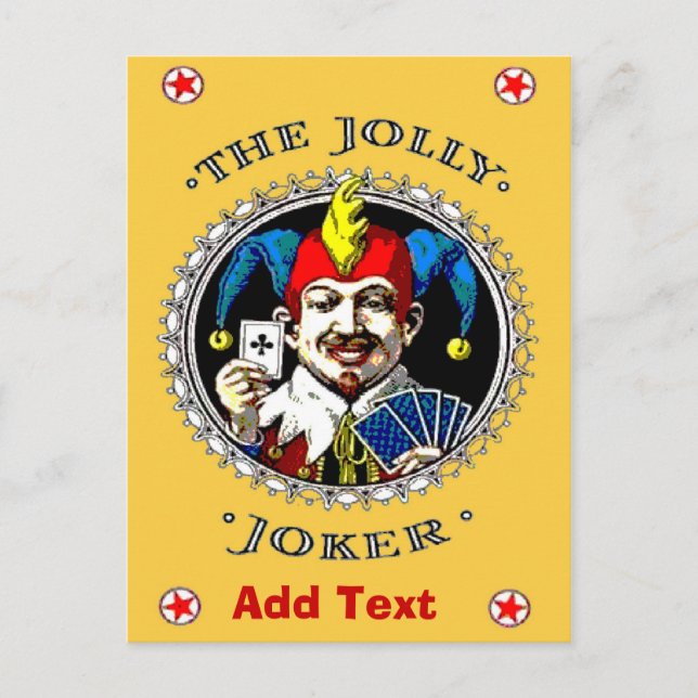 Cartes Pour Fêtes Annuelles Jolly Jester Card, ajouter du texte (Devant)