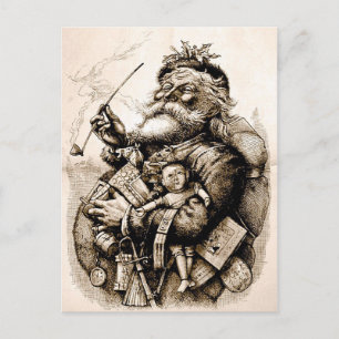 Cartes Pour Fêtes Annuelles Jolly Old Santa Claus Postcard