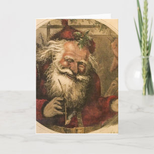 Cartes Pour Fêtes Annuelles Jolly Père Noël Carols de Noël Harpers Vintages 18