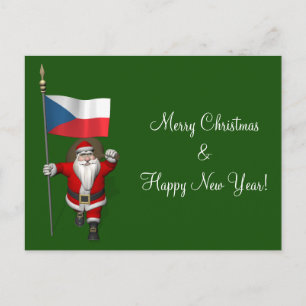 Cartes Pour Fêtes Annuelles Jolly Père Noël Visite République Tchèque