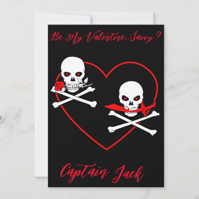 Cartes Pour Fêtes Annuelles Jolly roger Pirate Valentine (Devant)