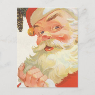 Cartes Pour Fêtes Annuelles Jolly Santa Claus avec secret, Noël Vintage