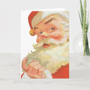 Cartes Pour Fêtes Annuelles Jolly Santa Claus avec secret, Noël Vintage