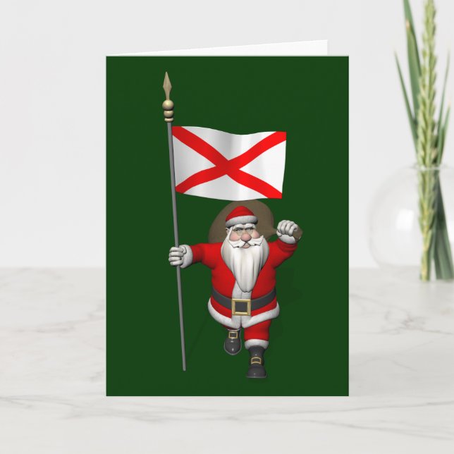 Cartes Pour Fêtes Annuelles Jolly Santa Claus en Alabama (Devant)