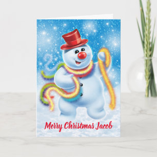 Cartes Pour Fêtes Annuelles Jolly snowman custom Christmas card