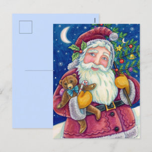CARTES POUR FÊTES ANNUELLES JOLLY ST NICK & NOUNOURS, VIEUX NOËL MODE