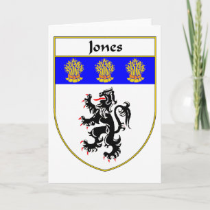 Cartes Pour Fêtes Annuelles Jones Coat of Arms/Family Crest