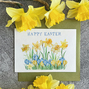 Cartes Pour Fêtes Annuelles Jonquilles de jardin de printemps Joyeuses Pâques